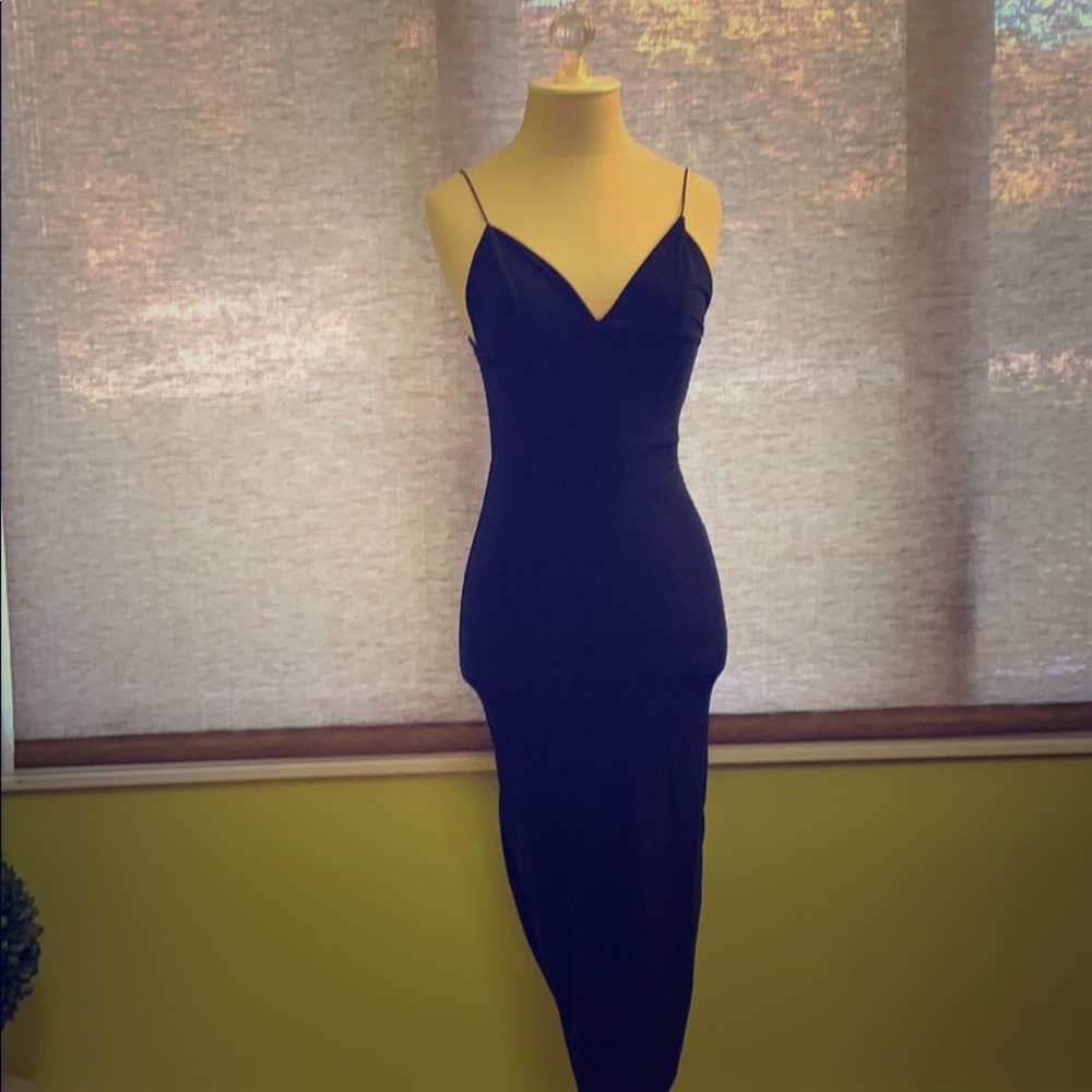 Missguided Navy Camisole Midi Dress